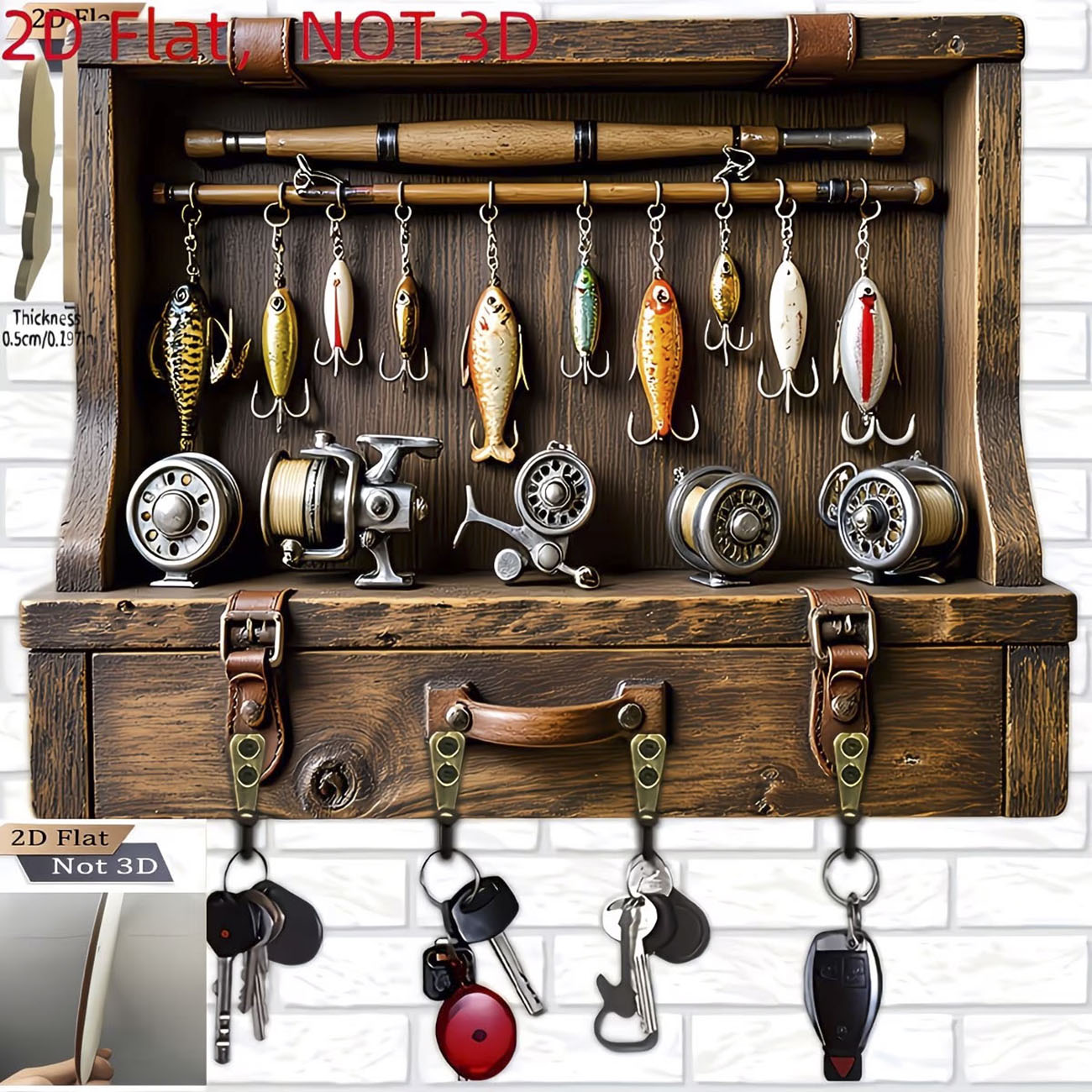 Vintage Fishing Lure Key Hange - Fishing Rod Combo 评论和价格